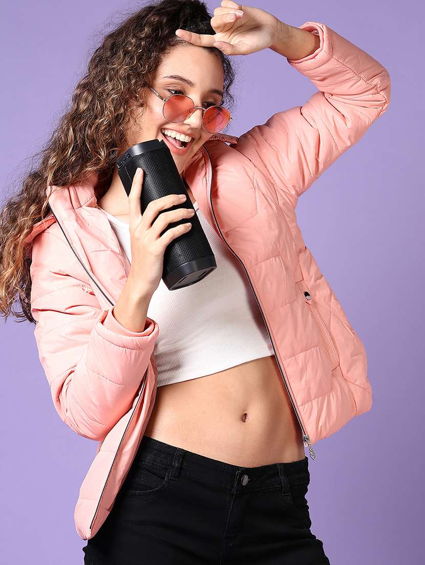 women long sleeves solid puffer jacket - 21648542 -  Standard Image - 1