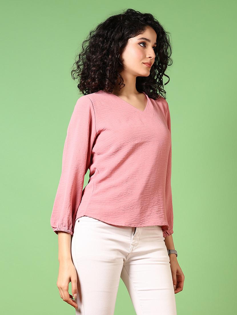 women solid long sleeves regular top - 21648559 - Standard Image - 1