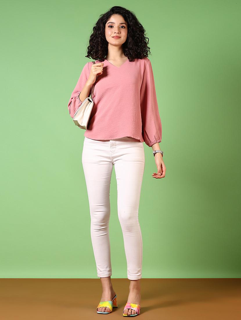 women solid long sleeves regular top - 21648559 - Standard Image - 4