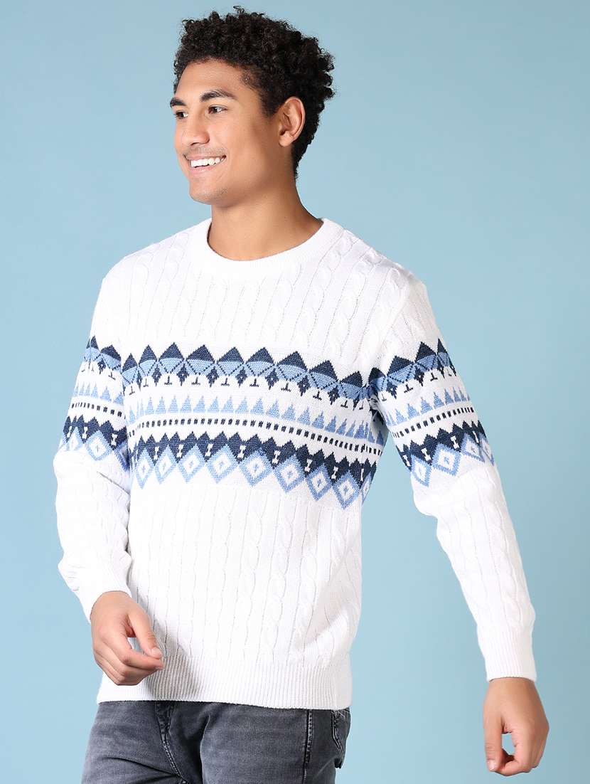 men long sleeves self design pullover - 21648564 -  Standard Image - 1