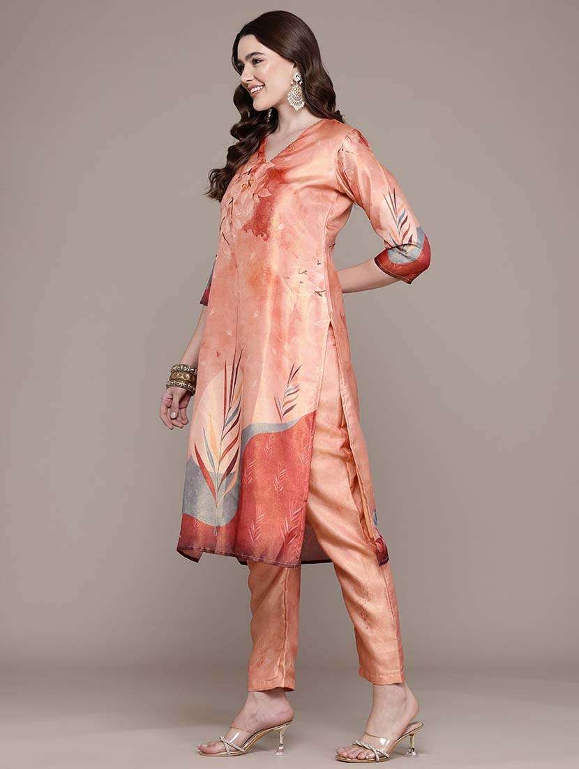 women three quarter sleeve kurta pant with dupatta set - 21648642 -  Standard Image - 1