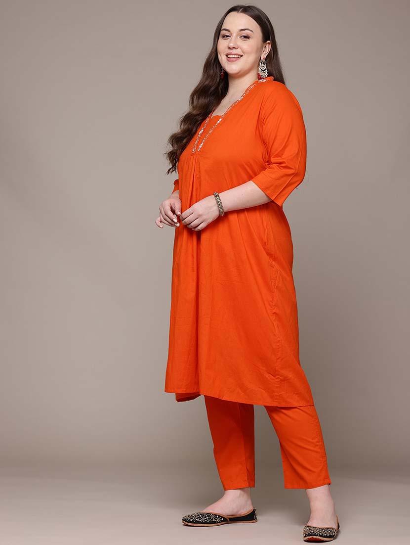 women three quarter sleeve kurta pant with dupatta set - 21648675 - Standard Image - 1
