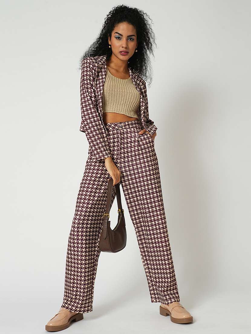 women printed blazer and trouser co-ord set - 21648741 -  Standard Image - 1