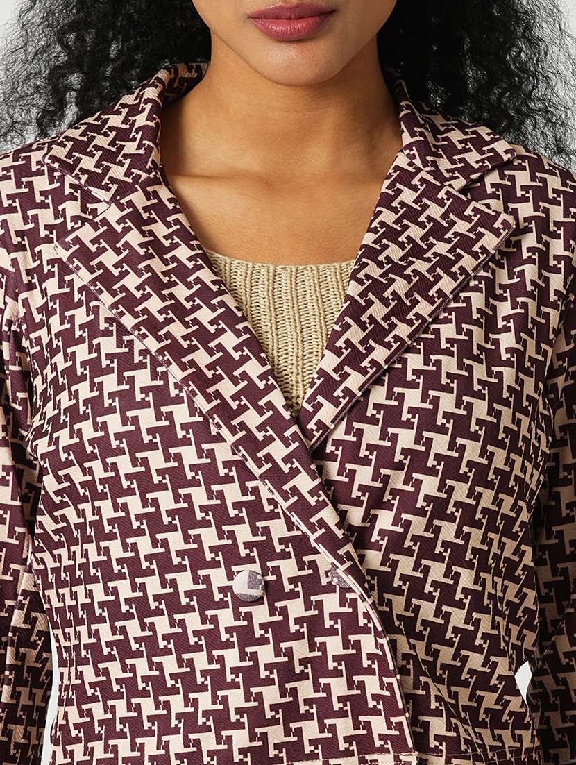 women printed blazer and trouser co-ord set - 21648741 - Standard Image - 4