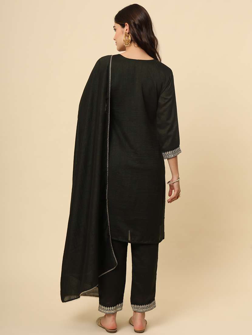 women three quarter sleeve kurta pant with dupatta set - 21648791 - Standard Image - 4