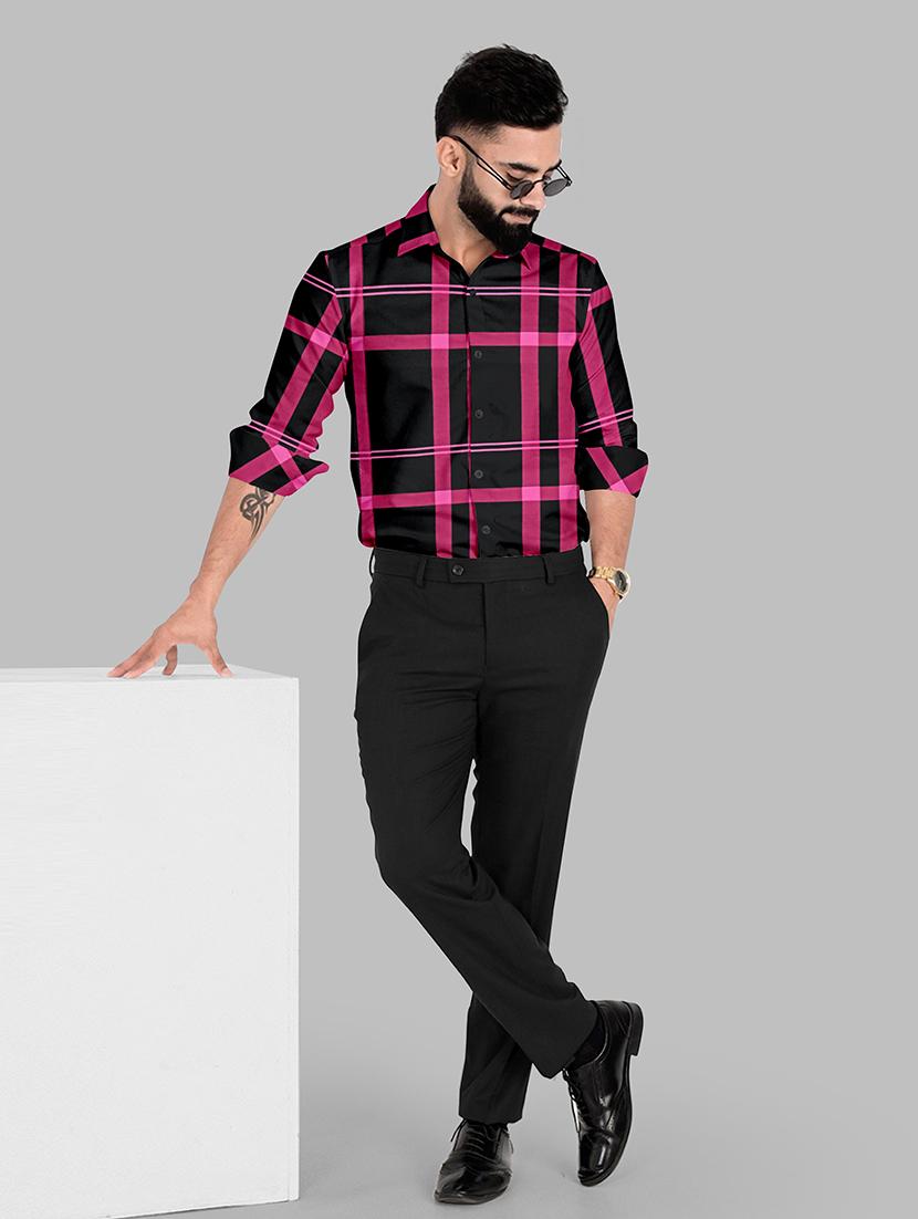 men checks long sleeve formal shirt - 21648805 - Standard Image - 4
