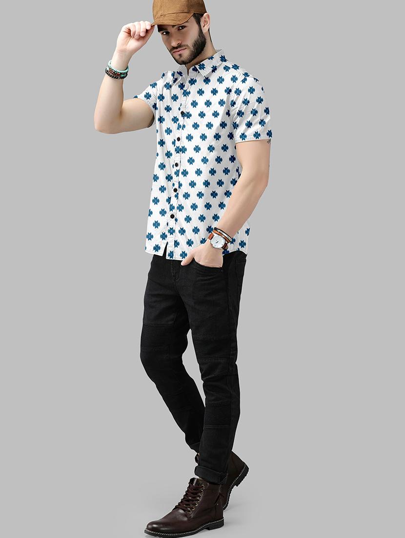 men geometric printed short sleeve casual shirt - 21648808 - Standard Image - 4