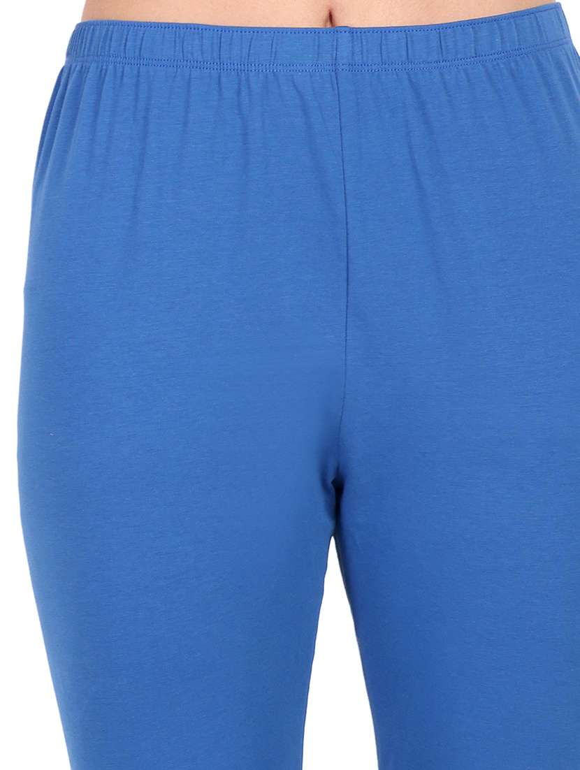 women plain mid rise ankle length leggings - 21648817 - Standard Image - 4
