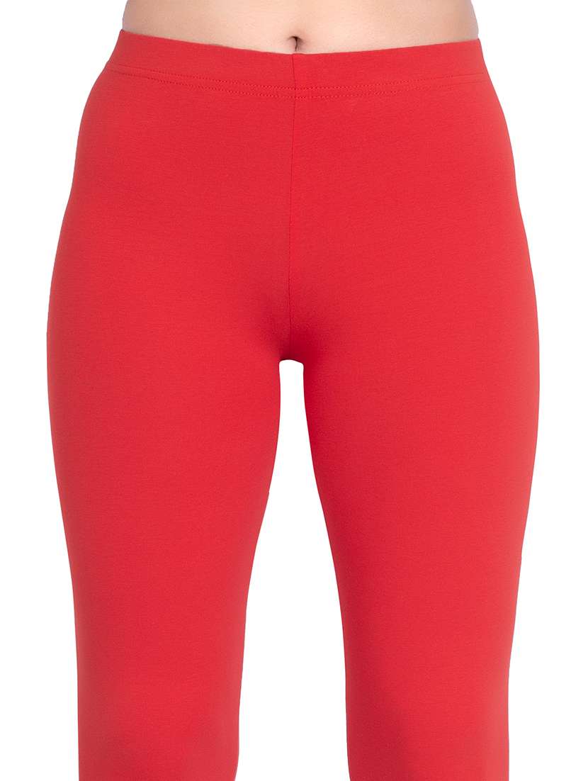 women plain mid rise ankle length leggings - 21648821 - Standard Image - 4