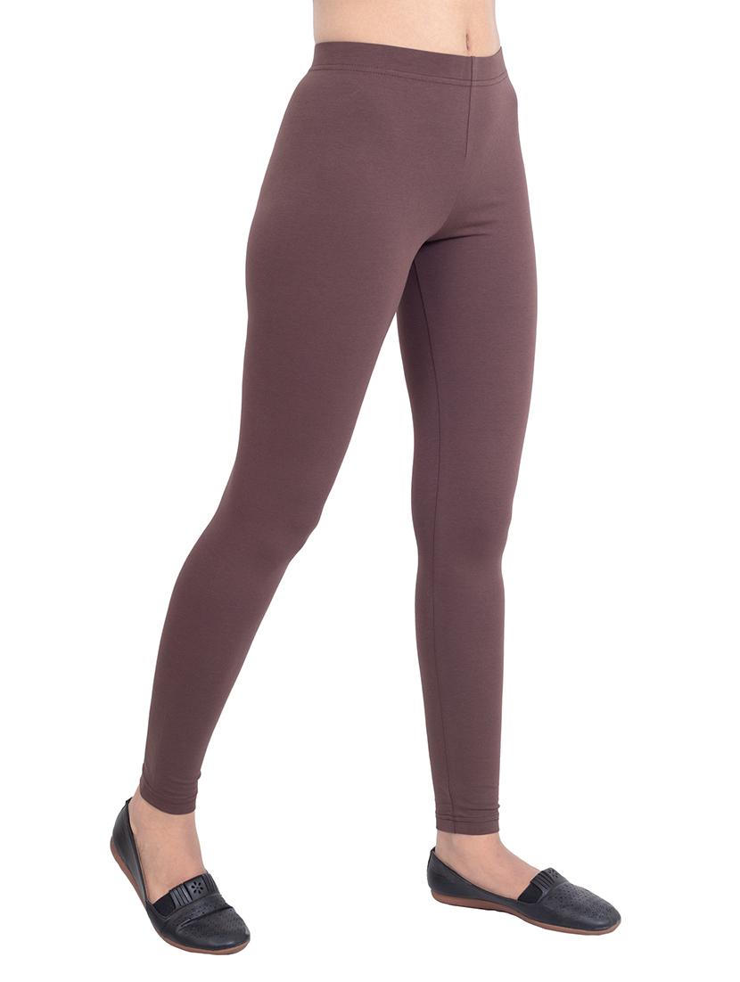 women plain mid rise ankle length leggings - 21648824 -  Standard Image - 1