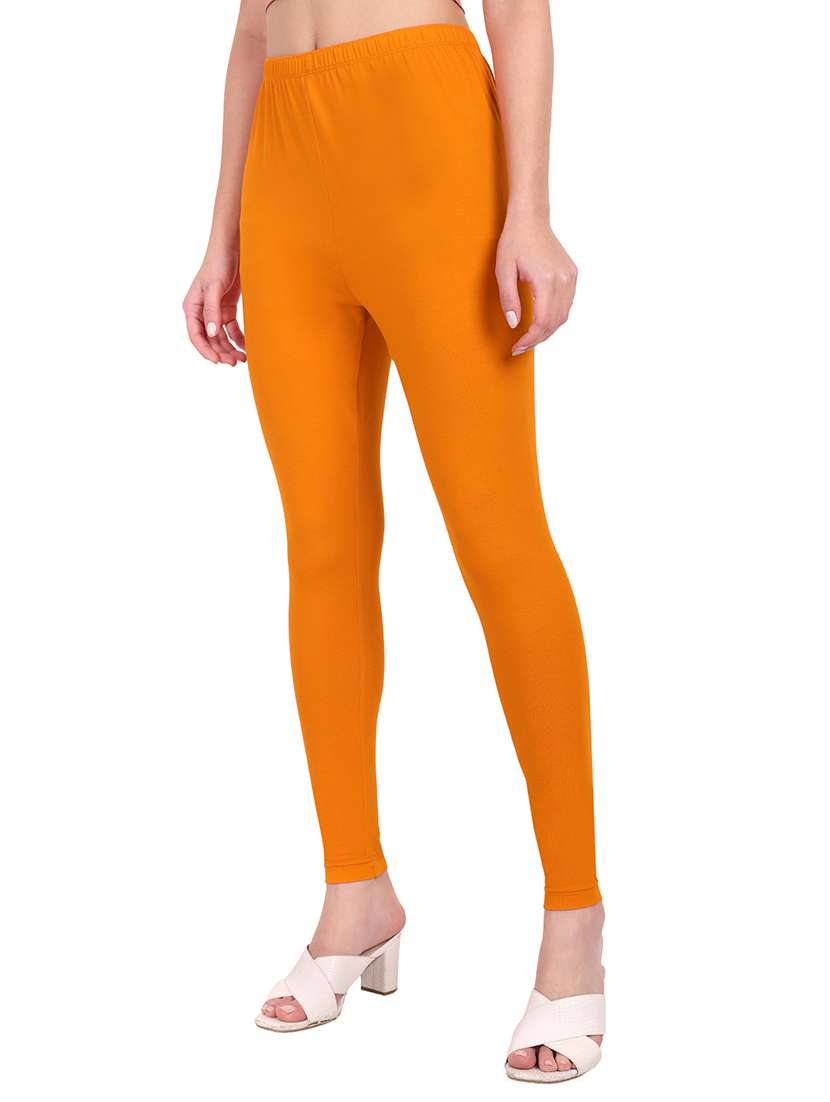 women plain mid rise ankle length leggings - 21648829 -  Standard Image - 1