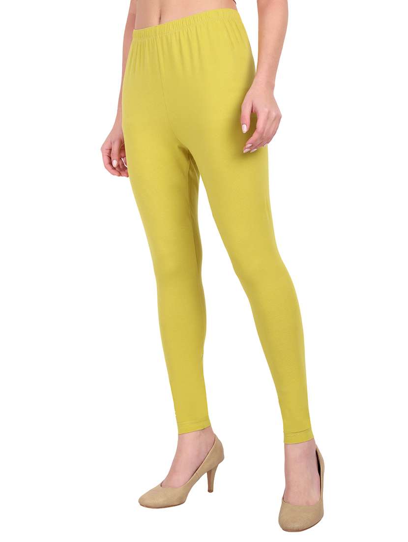 women plain mid rise ankle length leggings - 21648832 -  Standard Image - 1