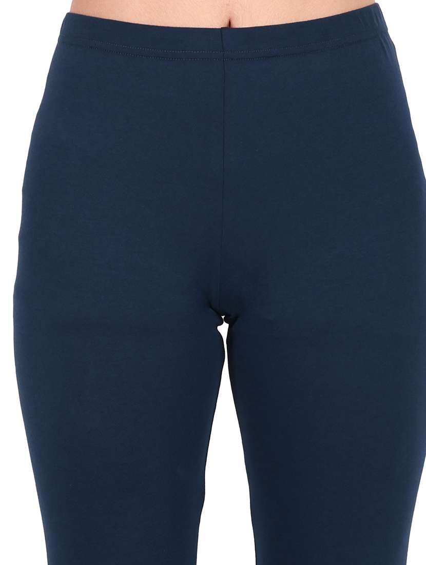 women plain mid rise ankle length leggings - 21648836 - Standard Image - 4