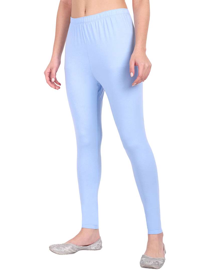 women plain mid rise ankle length leggings - 21648840 -  Standard Image - 1