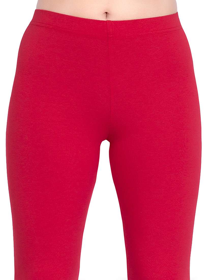 women plain mid rise ankle length leggings - 21648857 -  Standard Image - 4