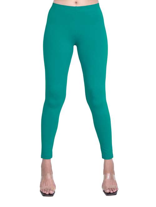women plain mid rise ankle length leggings - 21648859 - Standard Image - 0