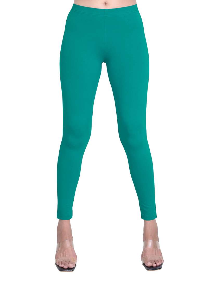 women plain mid rise ankle length leggings - 21648859 - Zoom Image - 0