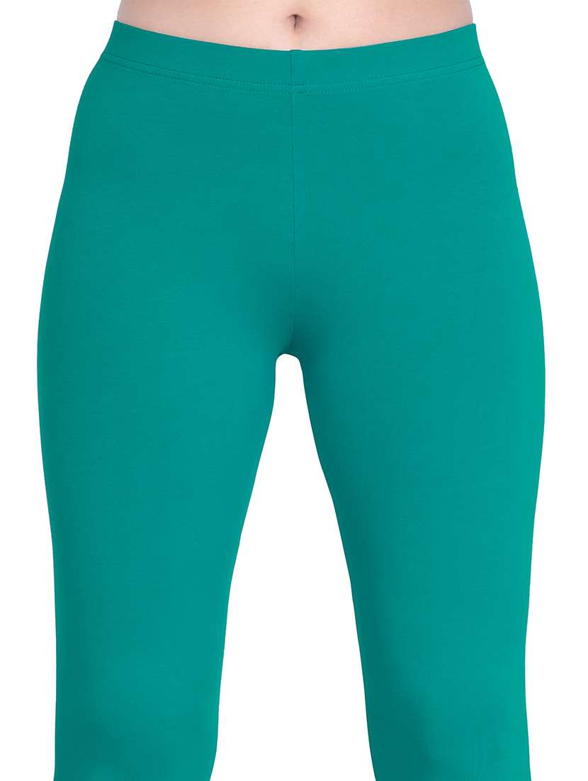 women plain mid rise ankle length leggings - 21648859 - Standard Image - 4