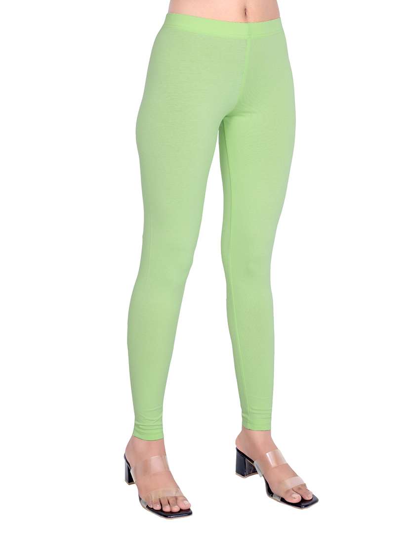 women plain mid rise ankle length leggings - 21648860 -  Standard Image - 1