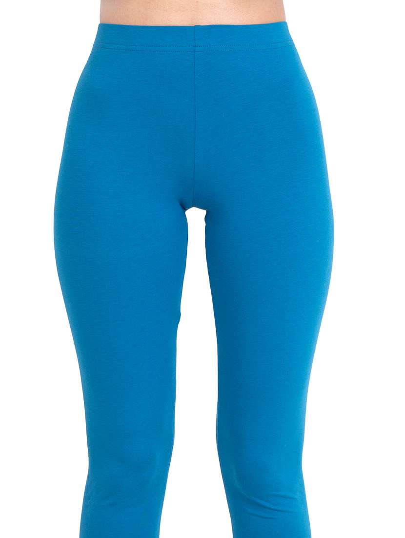 women plain mid rise ankle length leggings - 21648862 -  Standard Image - 4