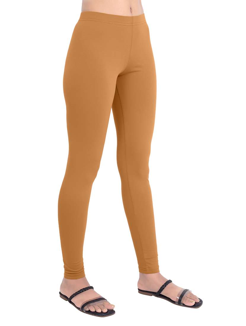 women plain mid rise ankle length leggings - 21648863 -  Standard Image - 1