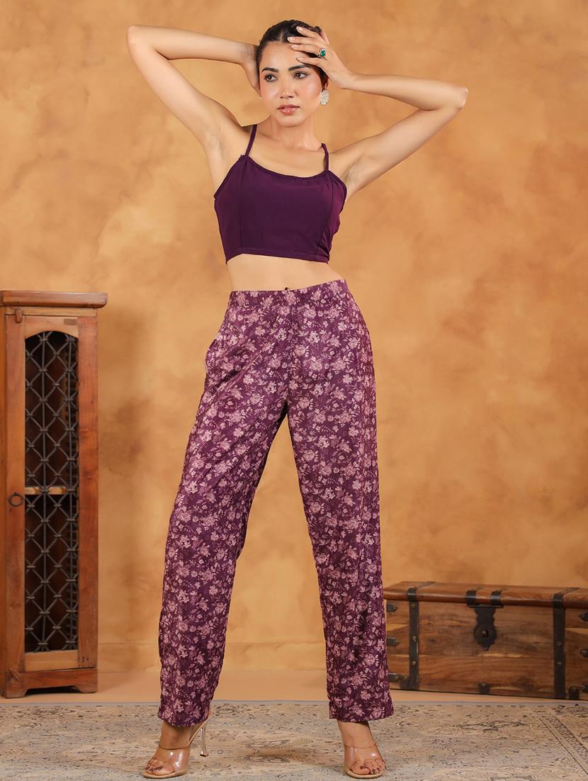 women purple jacket and trouser co-ords set - 21648914 - Standard Image - 4