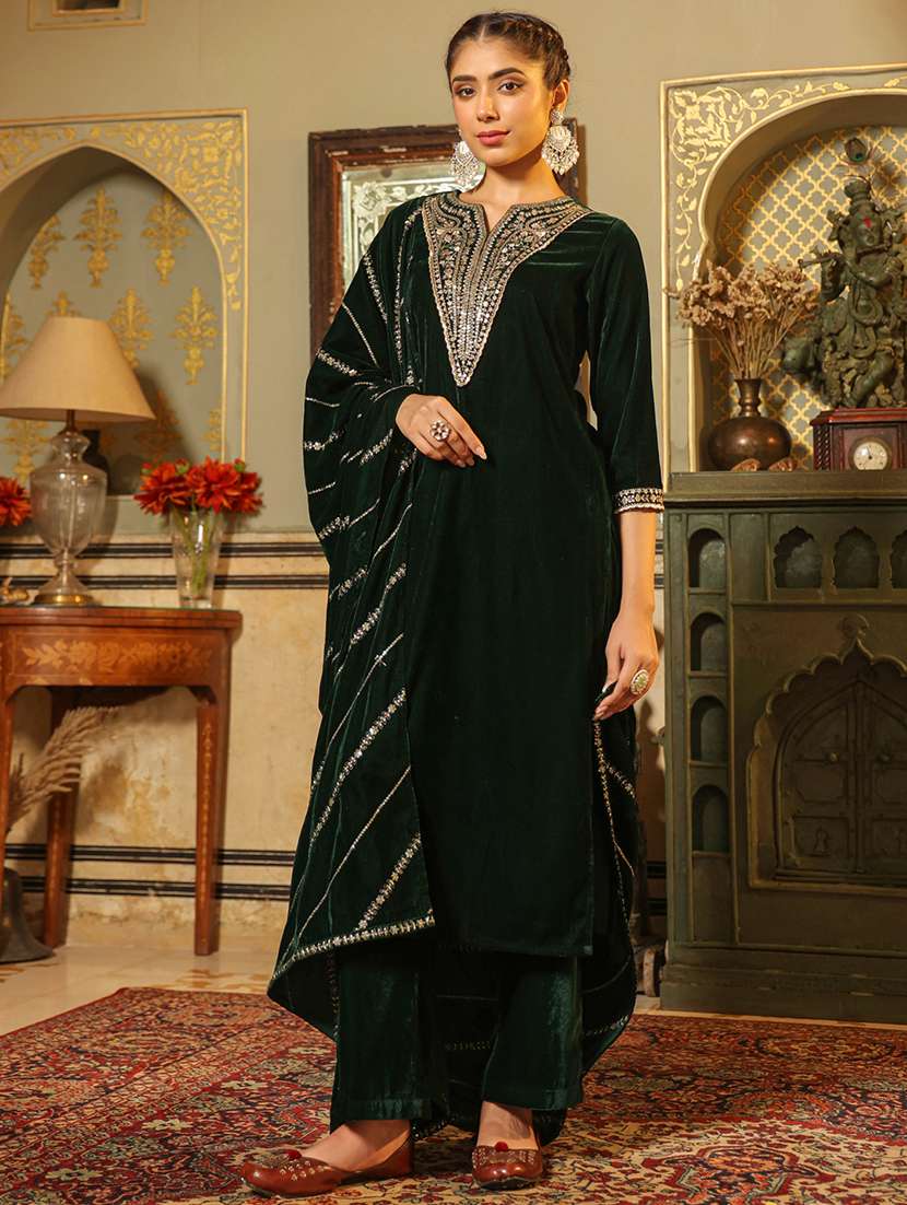 women embroidered kurta pant set with duaptta - 21648924 -  Standard Image - 1