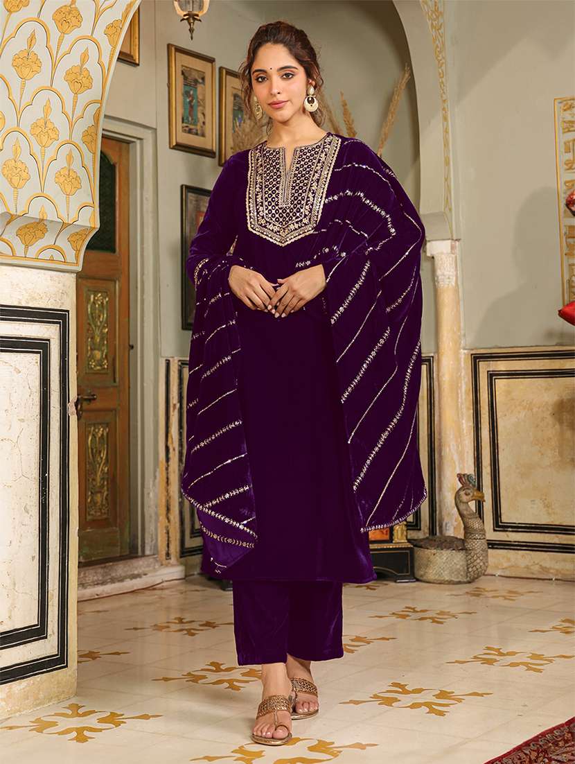 women embroidered kurta pant set with duaptta - 21648930 -  Standard Image - 1