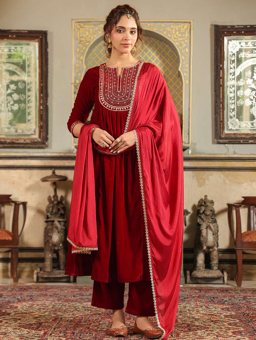 women embroidered kurta pant set with duaptta - 21648934 - Standard Image - 1
