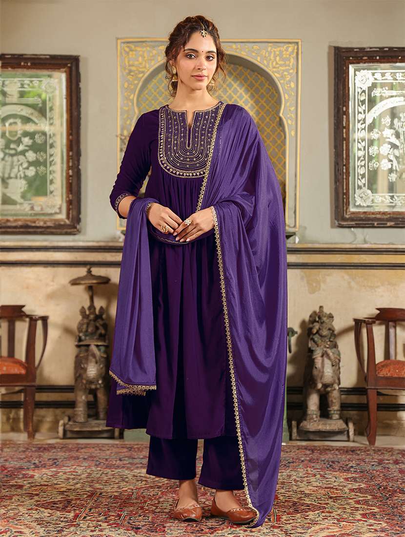 women embroidered kurta pant set with duaptta - 21648935 - Standard Image - 1