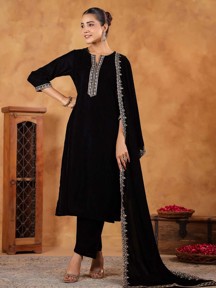 women embroidered kurta pant set with duaptta - 21648938 -  Standard Image - 1