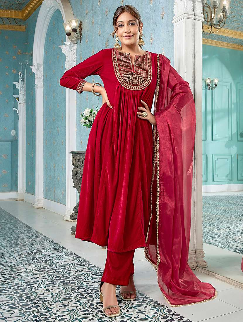 women embroidered kurta pant set with duaptta - 21648953 -  Standard Image - 1