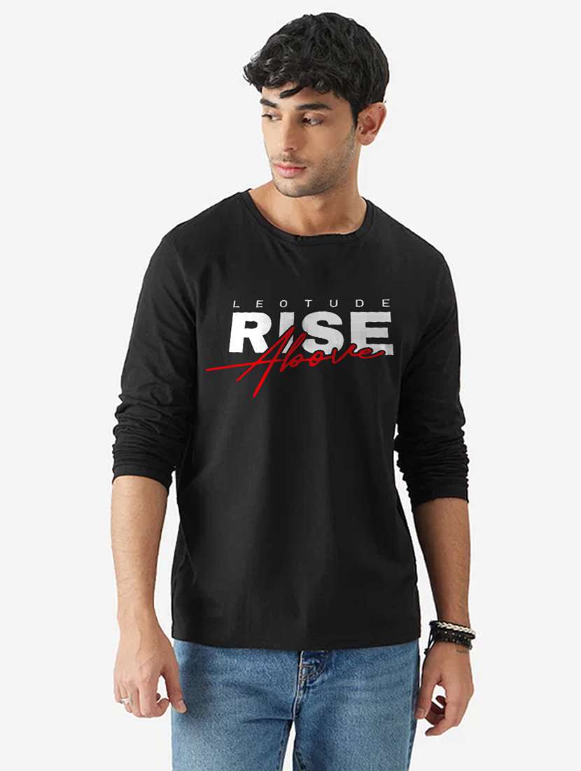 men chest print long sleeve t-shirt