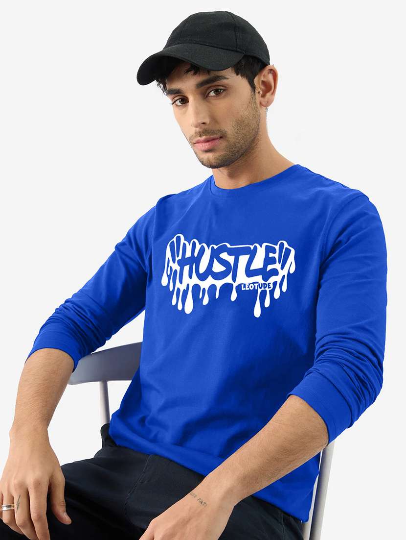 men chest print long sleeve t-shirt - 21648961 - Standard Image - 1