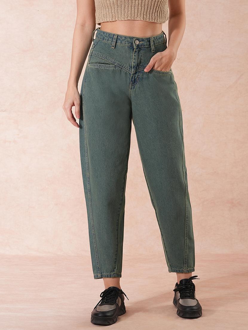 globus women tint wash high-rise clean look barrel fit ankle length jeans - 21649147 - Zoom Image - 0
