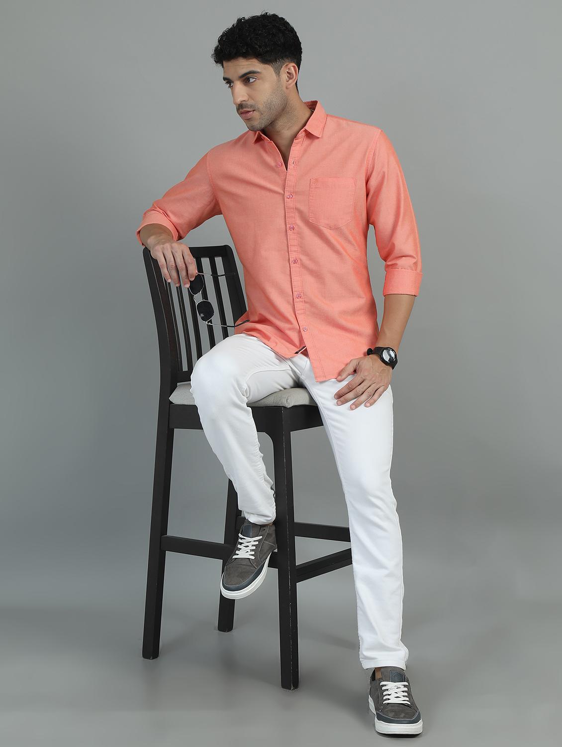 men long sleeves solid casual shirt - 21649360 - Standard Image - 4