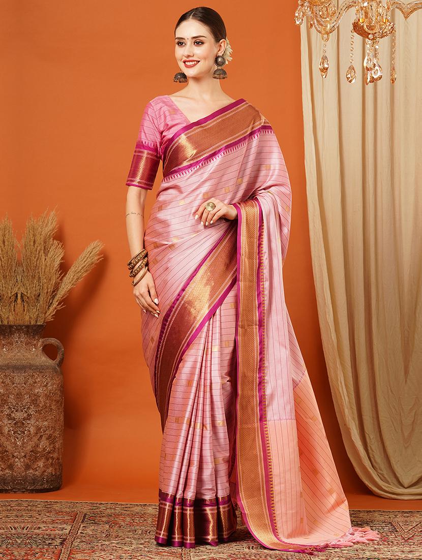 women checkered dharmavaram saree - 21649468 - Zoom Image - 0