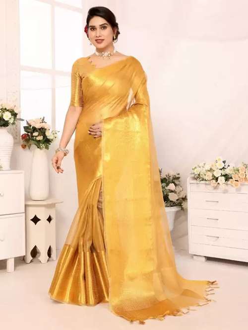 women solid bordered saree - 21649501 - Standard Image - 0