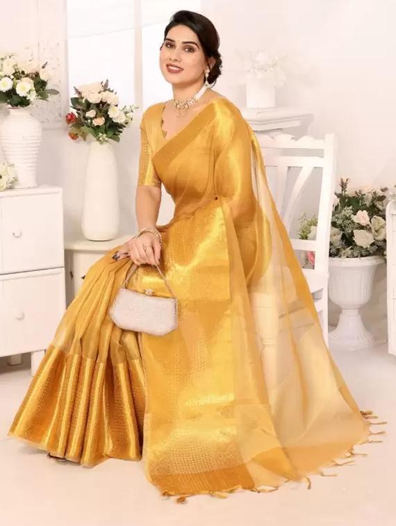 women solid bordered saree - 21649501 - Standard Image - 4
