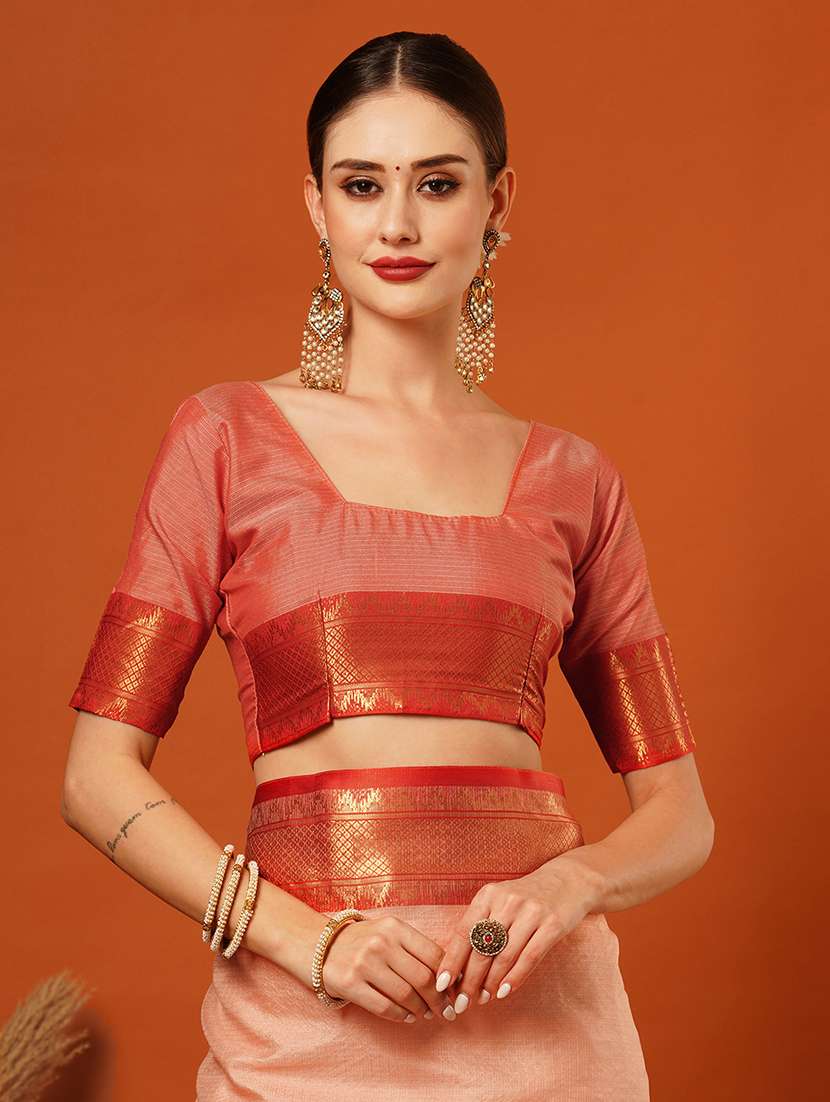 women solid bordered saree - 21649519 - Standard Image - 4