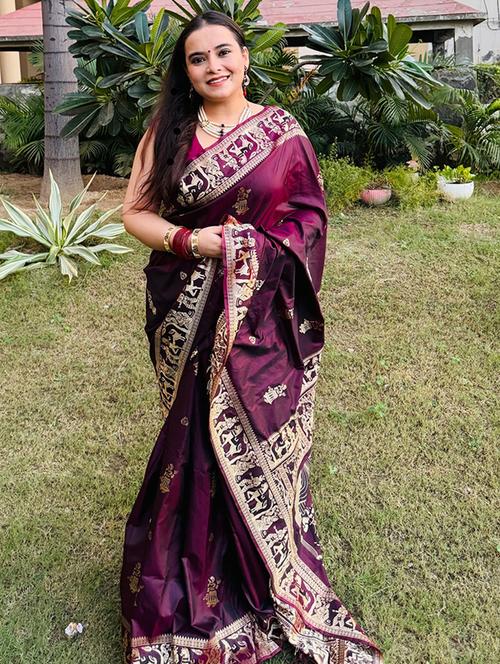 women self design baluchari saree - 21649523 - Standard Image - 0