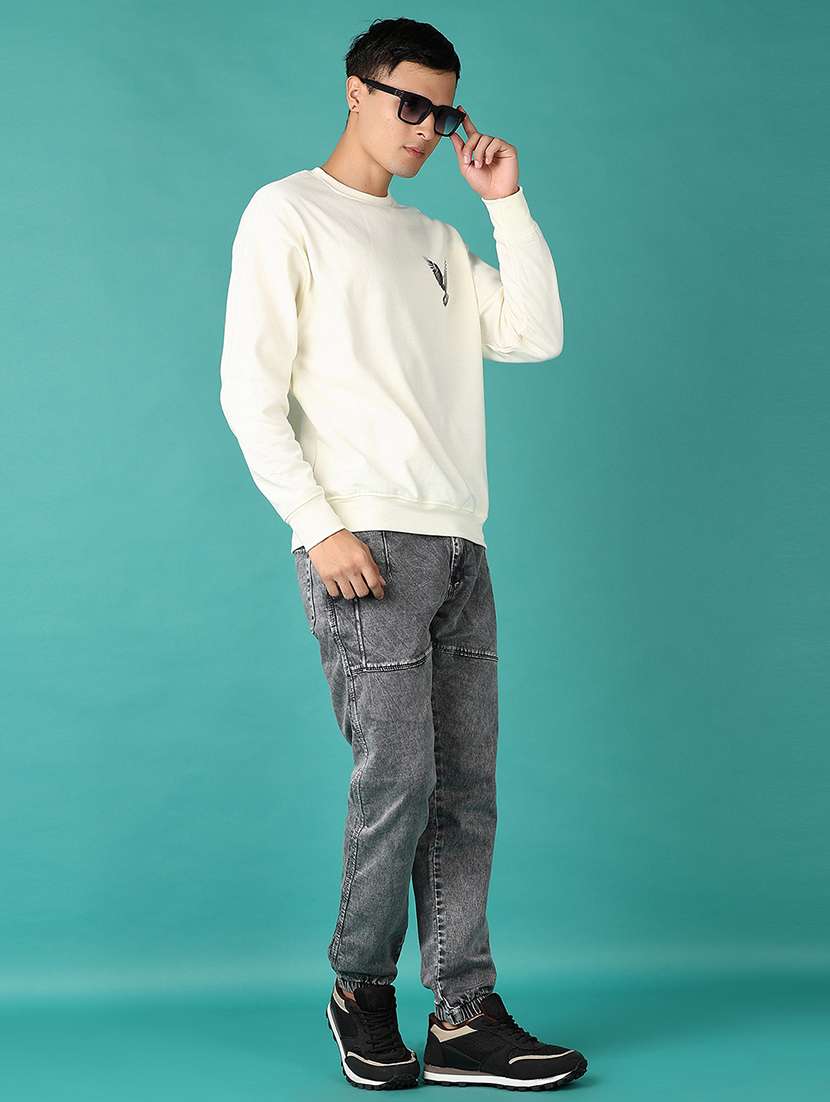 men mid rise solid joggers - 21649712 -  Standard Image - 4