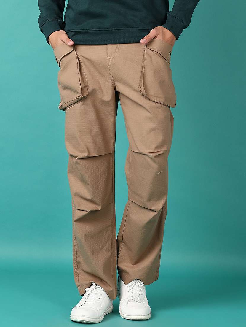 men mid rise solid cargo
