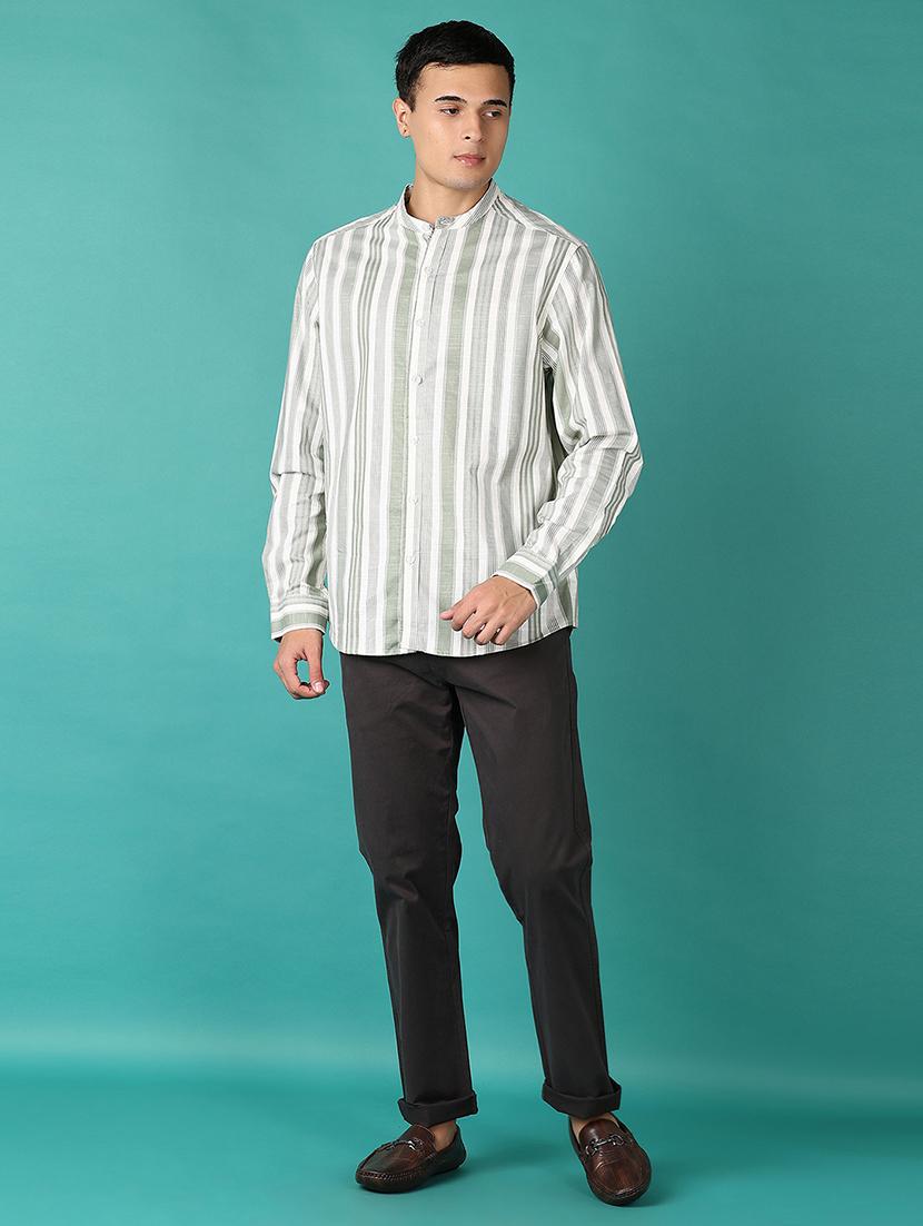 men grey solid chinos casual trouser - 21649744 - Standard Image - 4