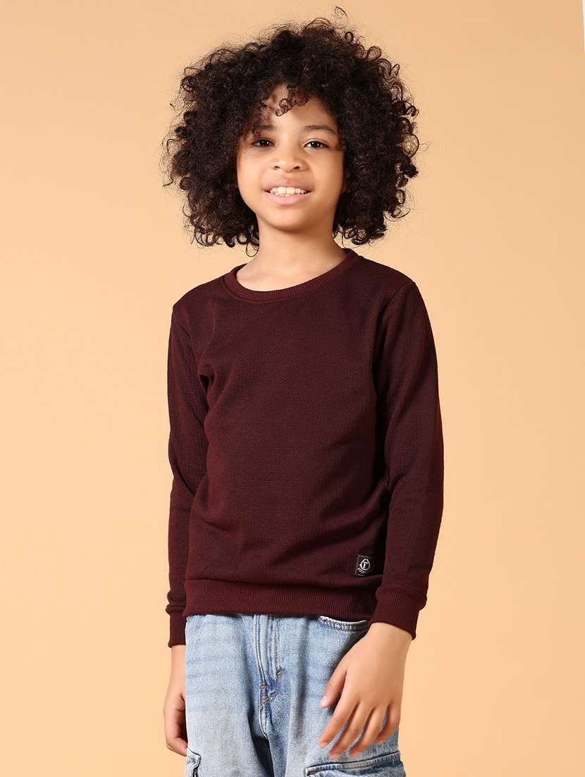 boys solid long sleeves sweatshirt