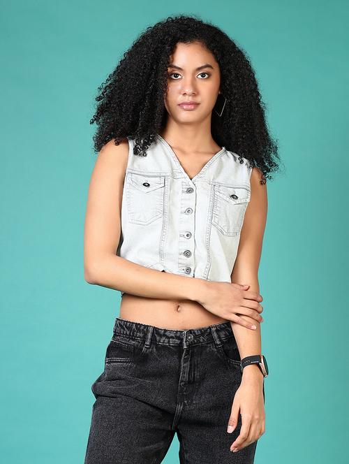women solid sleeveless vest top - 21649777 -  Standard Image - 0