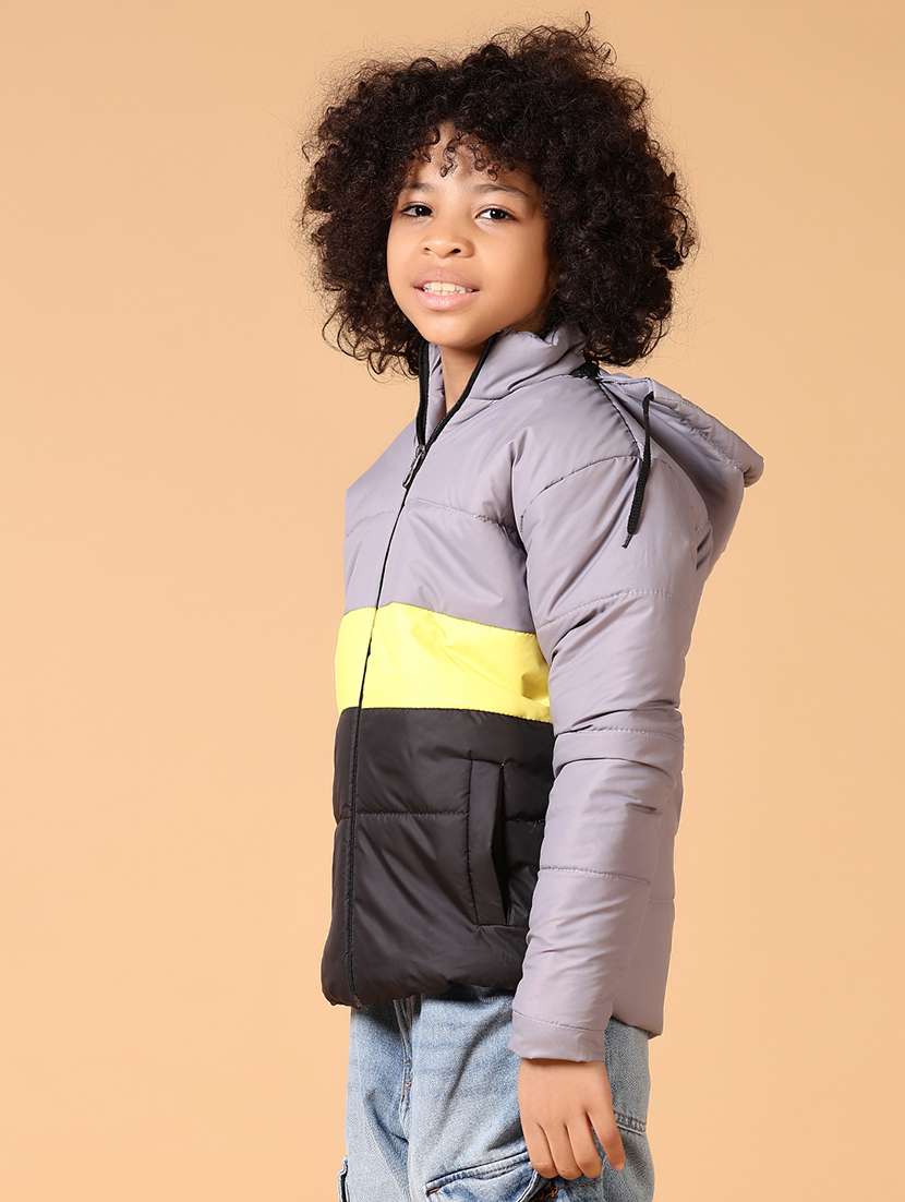 boys color block long sleeve quited jacket  - 21649782 -  Standard Image - 1