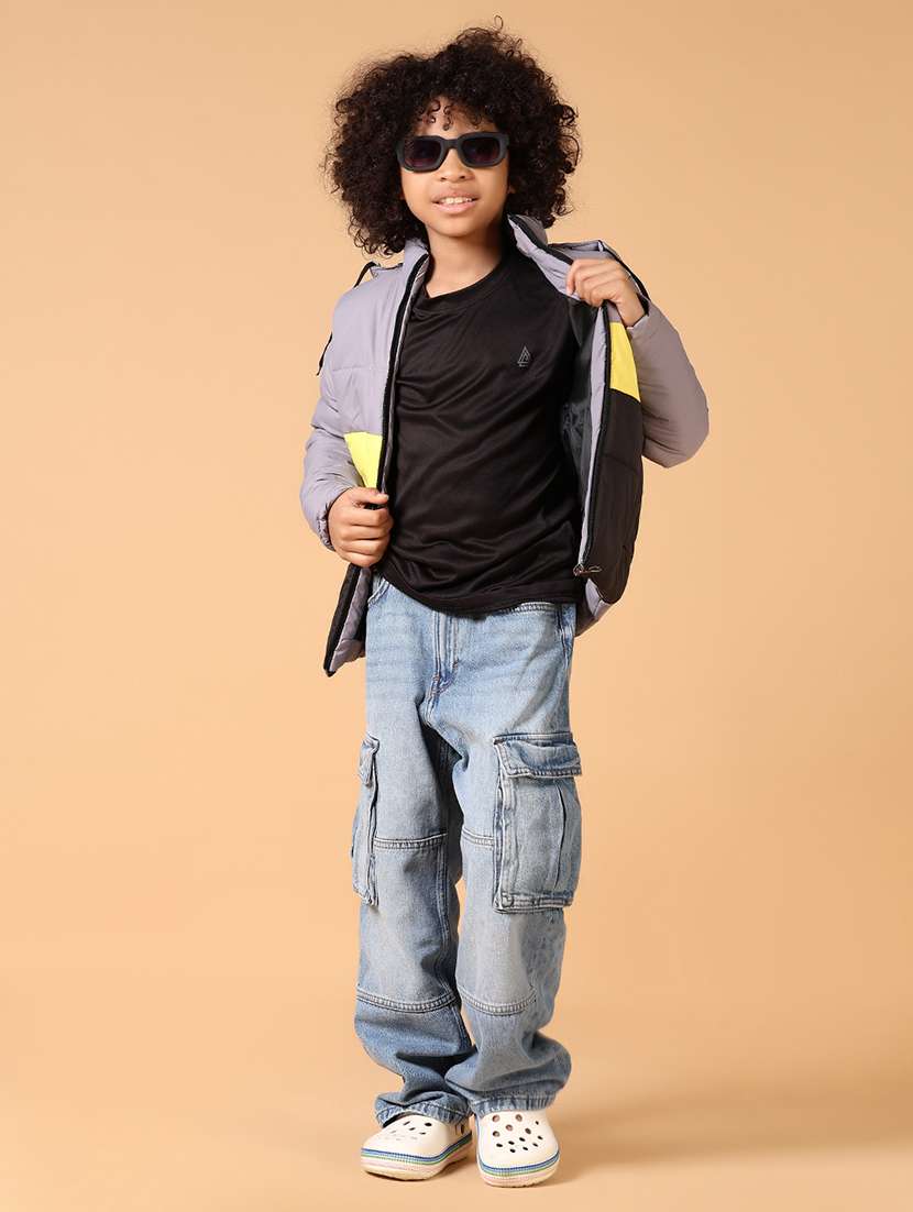 boys color block long sleeve quited jacket  - 21649782 -  Standard Image - 4
