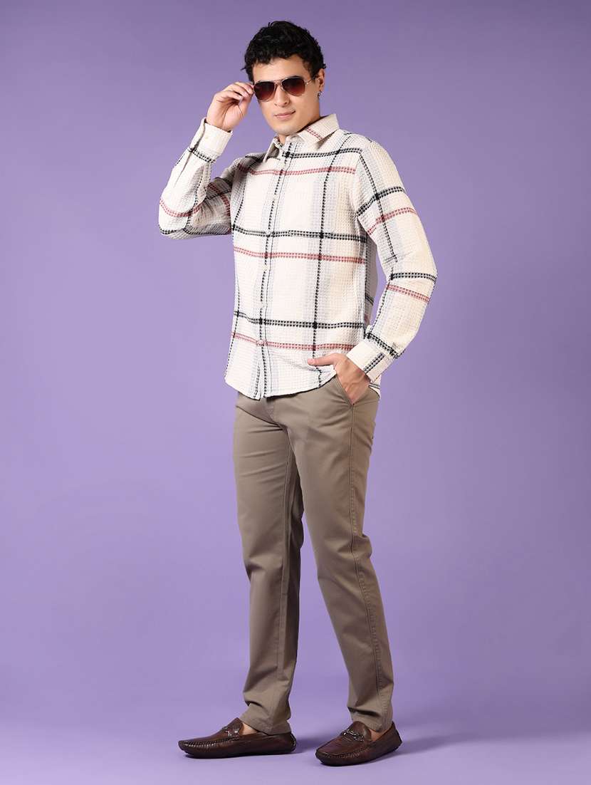 men checkered long sleeve casual shirt - 21649803 -  Standard Image - 4