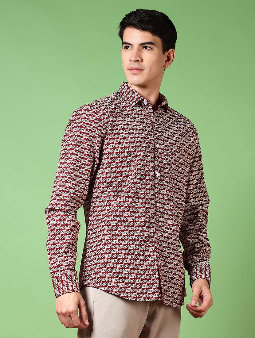 men printed long sleeve regualr fit casual shirt - 21649805 -  Standard Image - 1